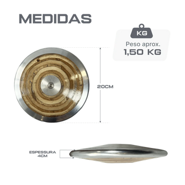 Disco de Atletismo 1,5kg Aço e Madeira Pista e Campo
