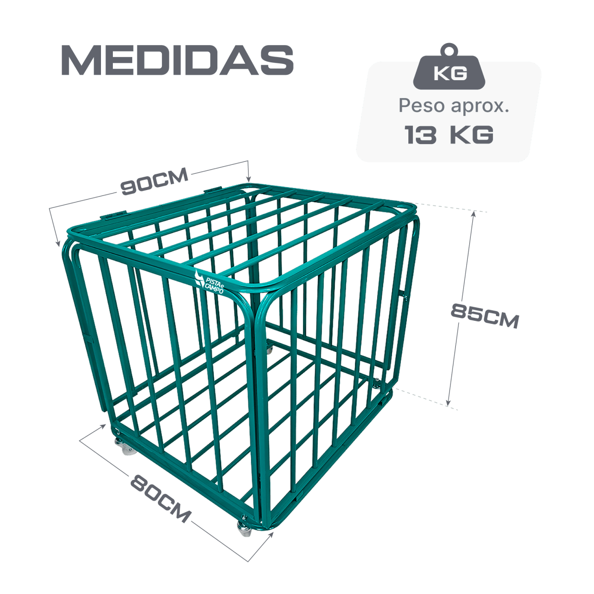 Carrinho guarda volumes de aço para transporte e armazenagem de bolas Pista e Campo