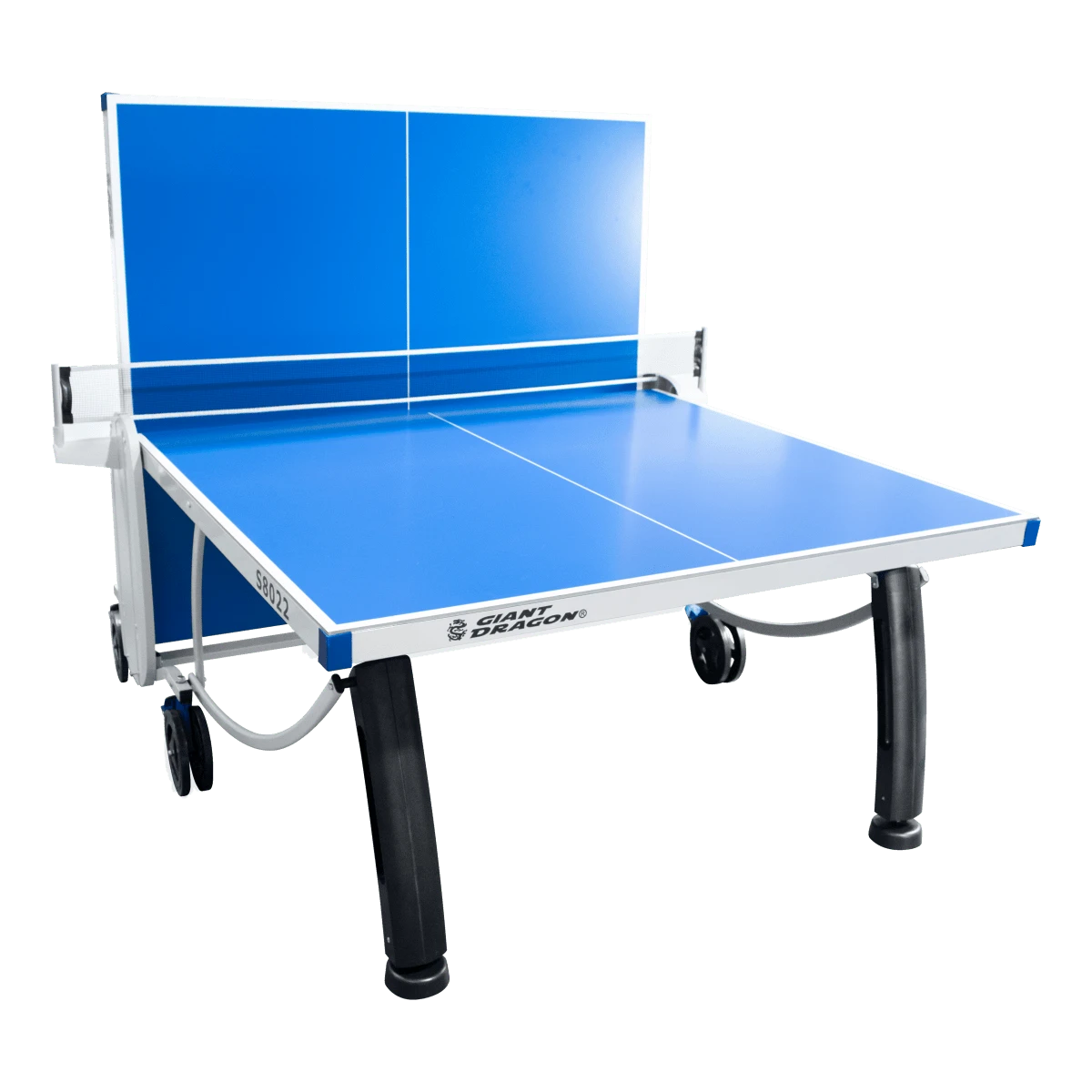 Mesa de tenis de mesa de aco e fibra ACP outdoor azul com rede S8022