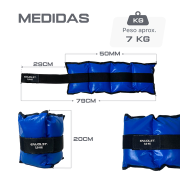 Caneleira Tornozeleira de Peso 7 kg Envolst – Par