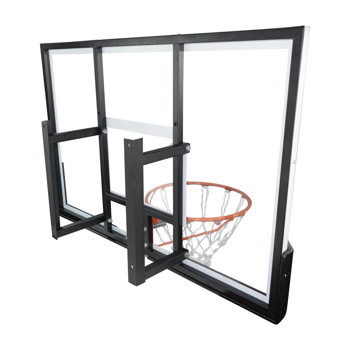 Tabela de basquete de parede quadro transparente de 120x80cm com aro e rede Velden