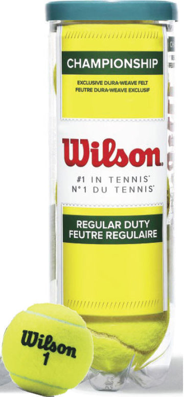 Bolinha e bola de tênis de campo Championship Regular Duty Wilson - tubo com 3 und