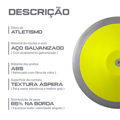 Disco de atletismo de aço e ABS 1,5kg Powered by CBAt