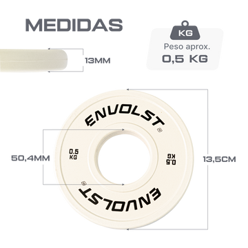Anilha Olímpica Fracionada Bumper 0,5 kg Envolst