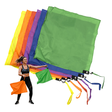Kit 6 Bandeiras Swing Flag para Malabarismo Pista e Campo
