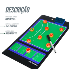 Prancheta tática magnética dupla face com caneta para treinamento de Handebol Pista e Campo