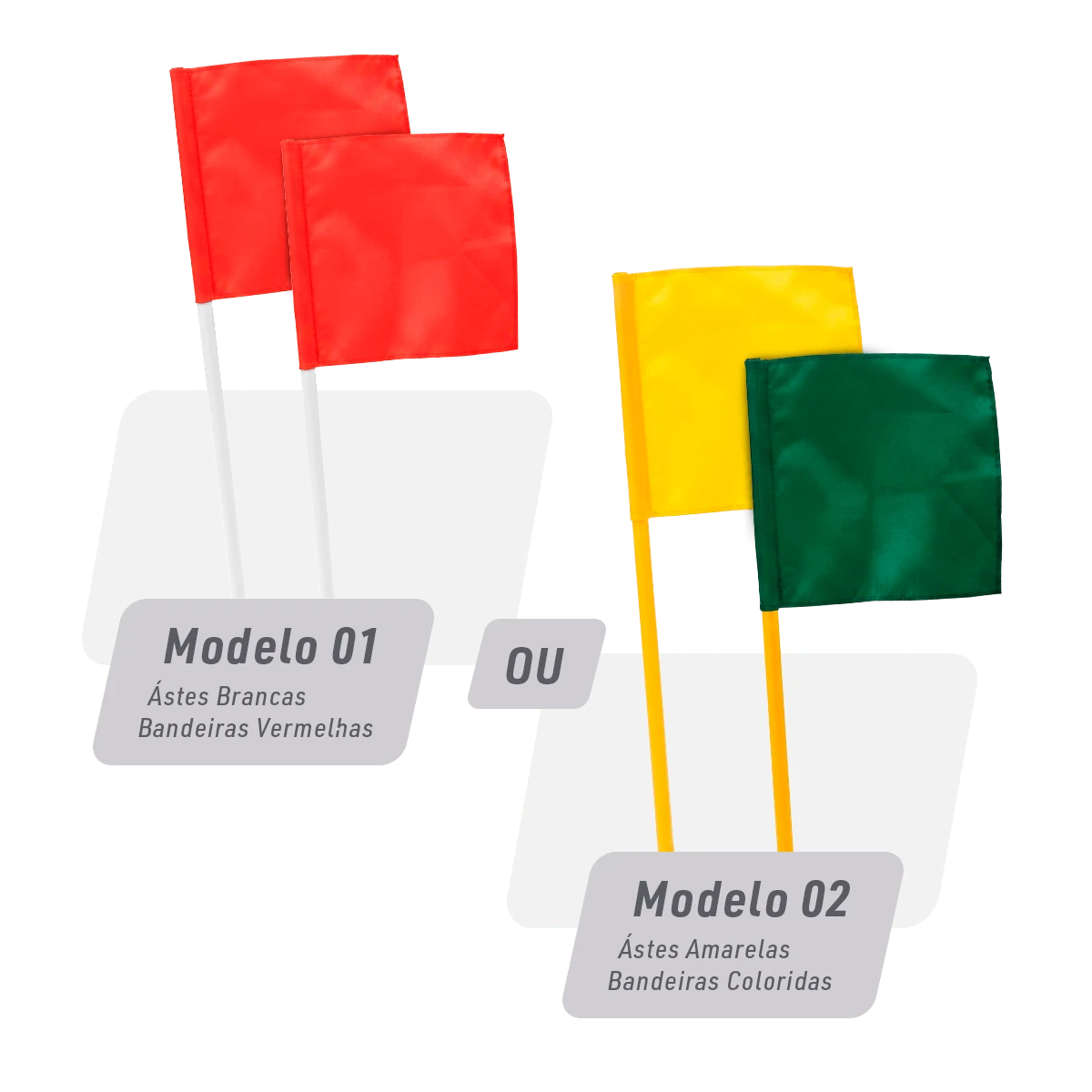 Bandeirolas plásticas multiuso alta Pista e Campo - cnj com 5 und (1-5)