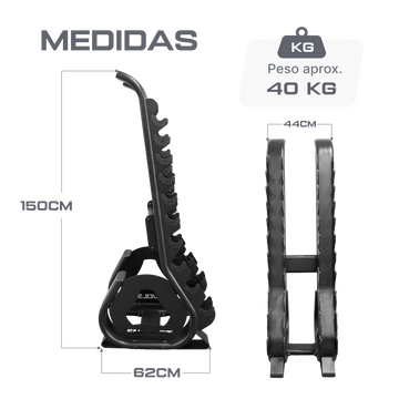 Suporte Expositor Vertical para 10 Pares de Dumbbells Envolst
