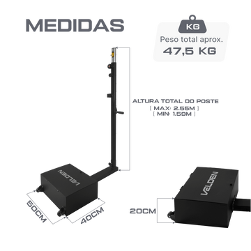 Par de Postes Móveis para Vôlei, Tênis e Badminton com Regulagem Velden