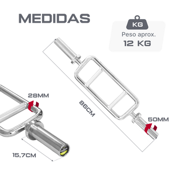 Barra H Romana Olímpica Cromada 86 cm Envolst
