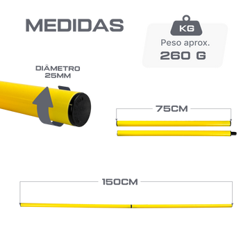 Bastão de agilidade Desmontável 1,50 m Velden