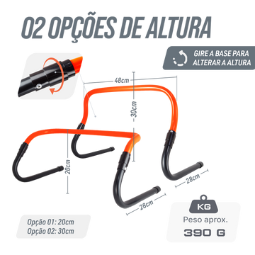 Barreirinha dobrável e ajustável 20-30cm Laranja e Preto