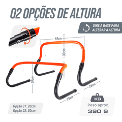 Barreirinha dobrável e ajustável 20-30cm Laranja e Preto