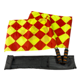 Bandeira xadrez de árbitro auxiliar de futebol com cabo metálico Velden - Par