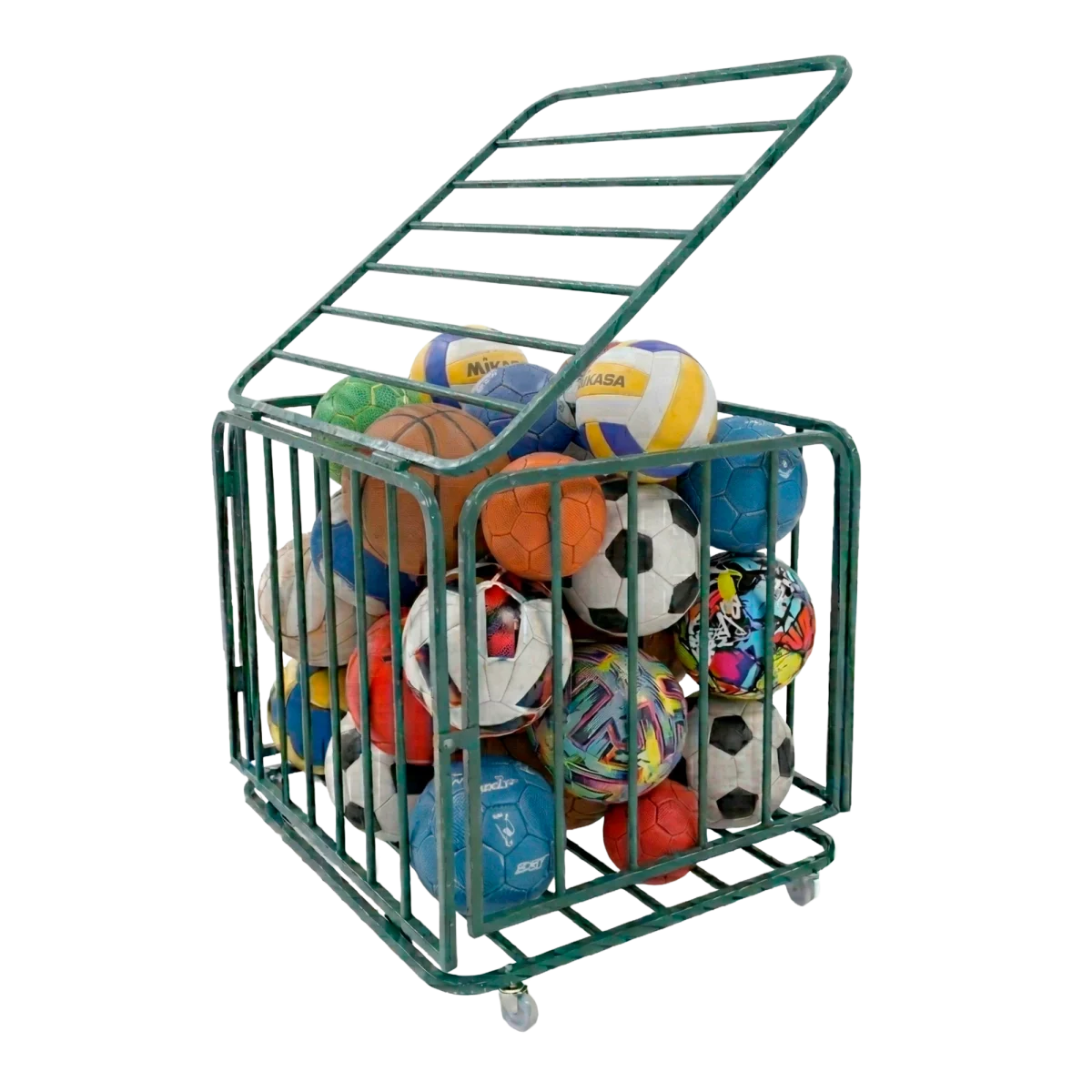 Carrinho guarda volumes de aço para transporte e armazenagem de bolas Pista e Campo