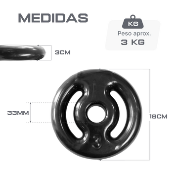 Anilha Vazada Emborrachada 3kg Envolst