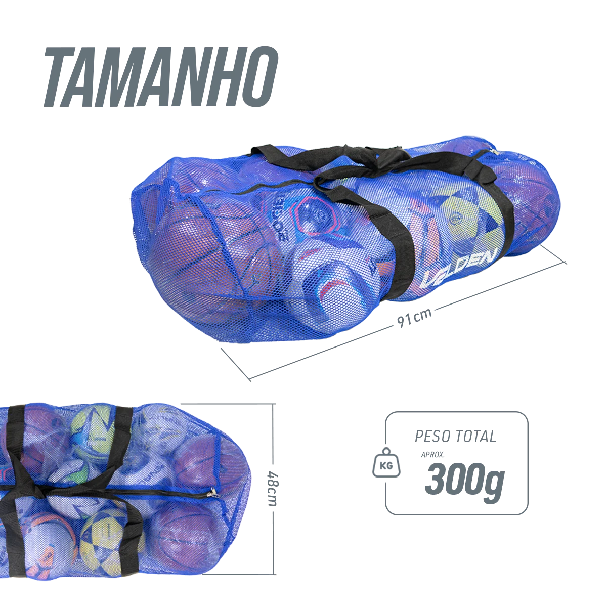 Bolsa para transporte de bolas média Velden Azul 36"