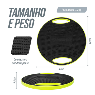 Disco de Equilíbrio Rígido Profissional com alças Envolst