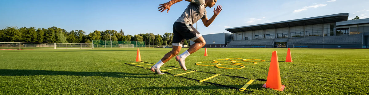 Treino de agilidade: escada, cones, arcos e super bands