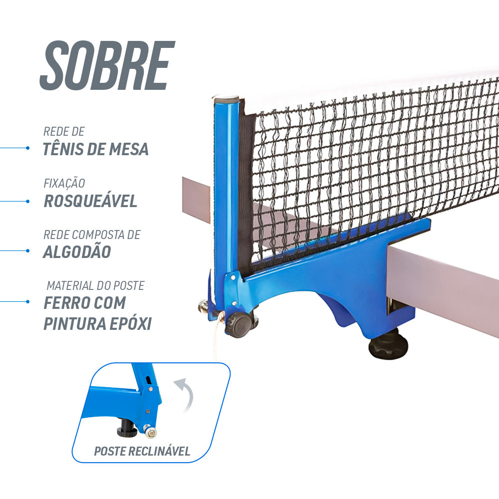 Kit Rede de Tênis de Mesa Giant Dragon - Suporte Rosqueável e Régua