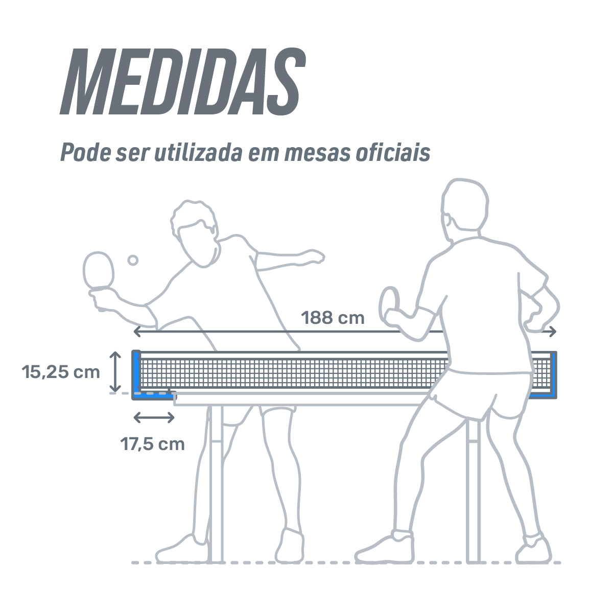 Kit Rede de Tênis de Mesa Giant Dragon - Suporte Rosqueável e Régua