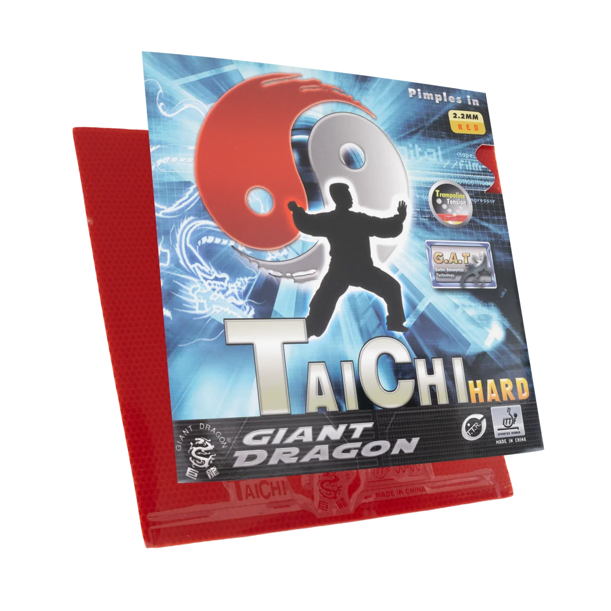 Borracha Taichi Giant Dragon Aprovada ITTF Preta e Vermelha