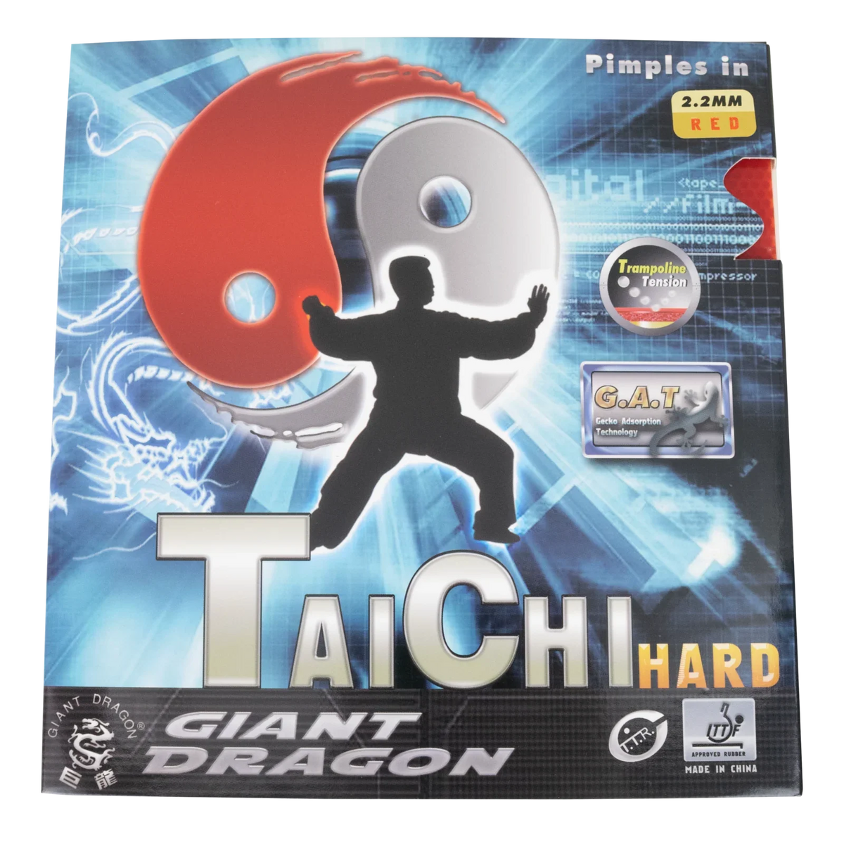 Borracha Taichi Giant Dragon Aprovada ITTF Preta e Vermelha