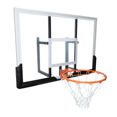 Tabela de basquete de parede quadro transparente de 120x80cm com aro e rede Velden