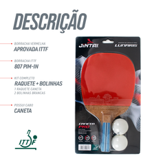 Raquete de tênis de mesa 3 estrelas Caneta Lunaris com 2 bolinhas Jintai