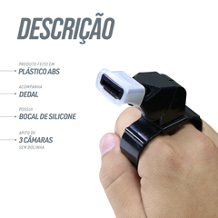 Apito de plástico tipo fox com dedal Pista e Campo