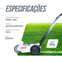Carrinho para demarcar gramados e pistas com tinta (rolo) Pista e Campo