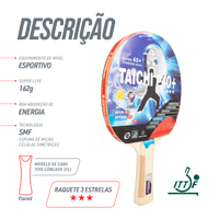 Raquete de Tênis de Mesa Giant Dragon Taichi 3 Estrelas ITTF