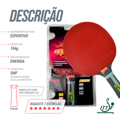 Raquete de Tênis de Mesa Giant Dragon Superveloce 7 Estrelas