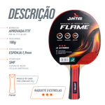 Raquete de Tênis de Mesa Jintai Flame — Borracha Aprovada pela ITTF