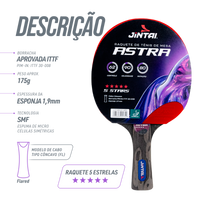 Raquete de Tênis de Mesa Jintai Astra — Alta Performance Aprovada pela ITTF