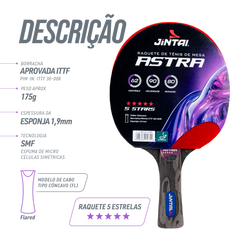 Raquete de Tênis de Mesa Jintai Astra — Alta Performance Aprovada pela ITTF