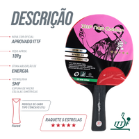 Raquete Tênis de Mesa Commander Giant Dragon 5 Estrelas ITTF