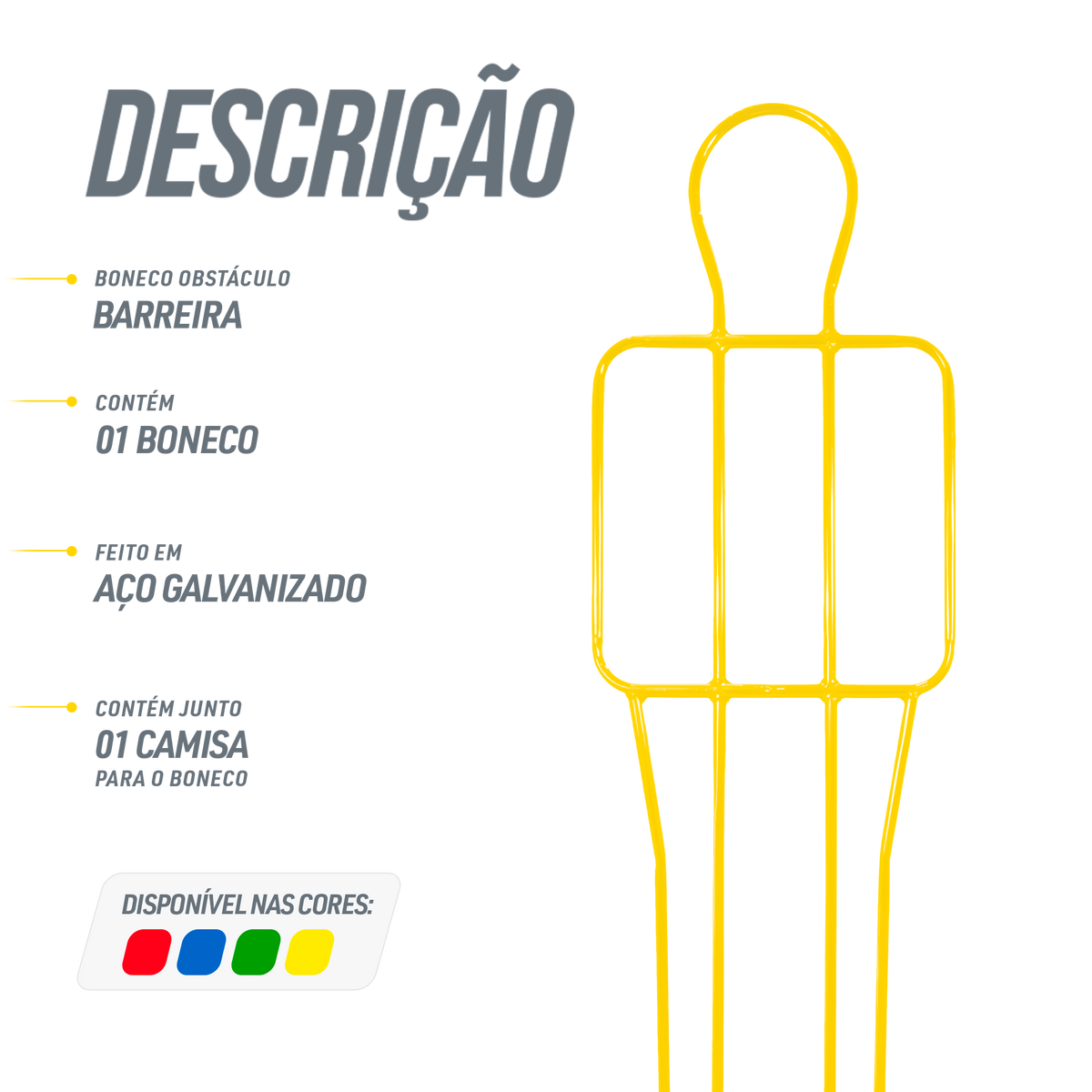 Boneco Barreira Futebol 1,80m Velden Aço Galvanizado
