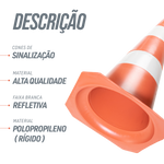 Cone de sinalização de trânsito 50cm rígido Pista e Campo