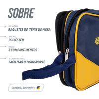 Raqueteira Giant Dragon 2 Raquetes Azul e Amarelo Tênis de Mesa
