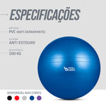 Bola de Pilates Gym Ball 45cm Antiestouro com Bomba Pista e Campo
