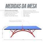 Mesa de tênis de mesa outdoor de fibra de vidro Pista e Campo