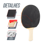 Kit 2 Raquetes Pista e Campo Controle 2 Estrelas com 3 Bolas ABS 40+