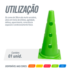 Cone Furado 38cm para Treino Esportivo Velden - Unidade