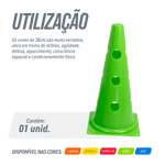 Cone de plástico 38cm com furos Pista e Campo