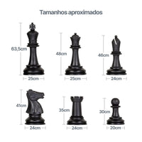 Jogo de peças para xadrez gigante rei com 63,5cm modelo premium NeoFun