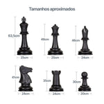 Jogo de peças para xadrez gigante rei com 63,5cm modelo premium NeoFun