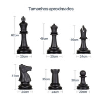 Jogo de peças para xadrez gigante rei com 63,5cm modelo premium NeoFun
