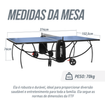 Mesa Tênis De Mesa Com Paredão MDF 15mm Giant Dragon