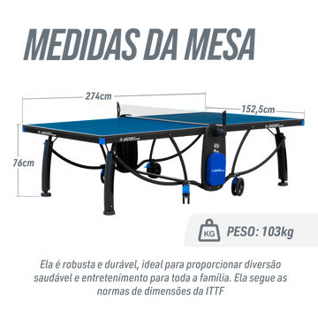 Mesa Tênis de Mesa Dobrável Azul Giant Dragon